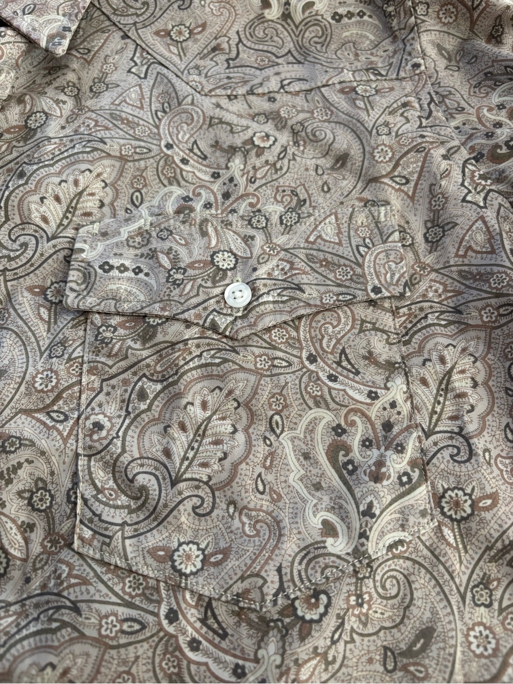 NWOT men’s Western yoked paisley  long sleeve shirt 16.5. Lightweight. See info - Picture 2 of 11